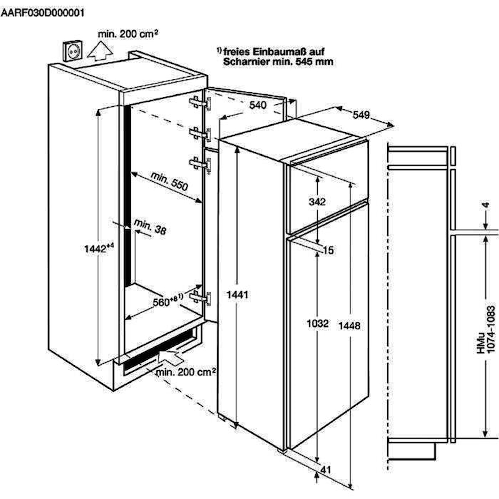 ELECTROLUX MOBILIERI KTS5LE14S - Electrolux Mobilieri Einbaukühlschrank