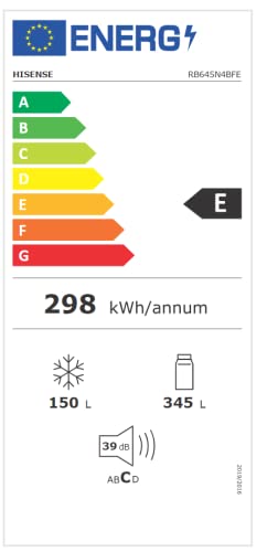 HISENSE RB645N4BFE - RB645N4BFE 0601996 COMBI 495LT CE.E NOFROST L.70CM INVERT DISP. NERO