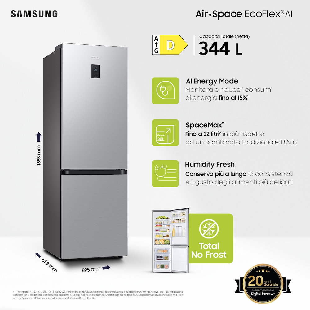 SAMSUNG RB34C672DSAEF - Kombikühlschrank EcoFlex 344LT mit NoFrost