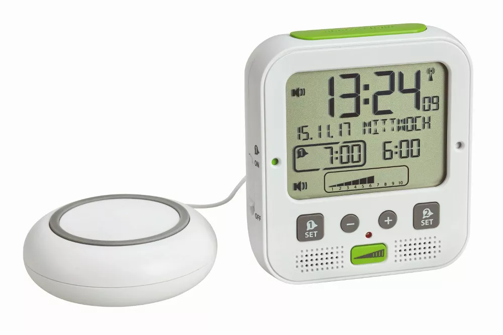 TFA TF60253802 - Dostmann Sveglia Radiocontrollata BOOM con allarme extra forte e cuscinetto vibrante