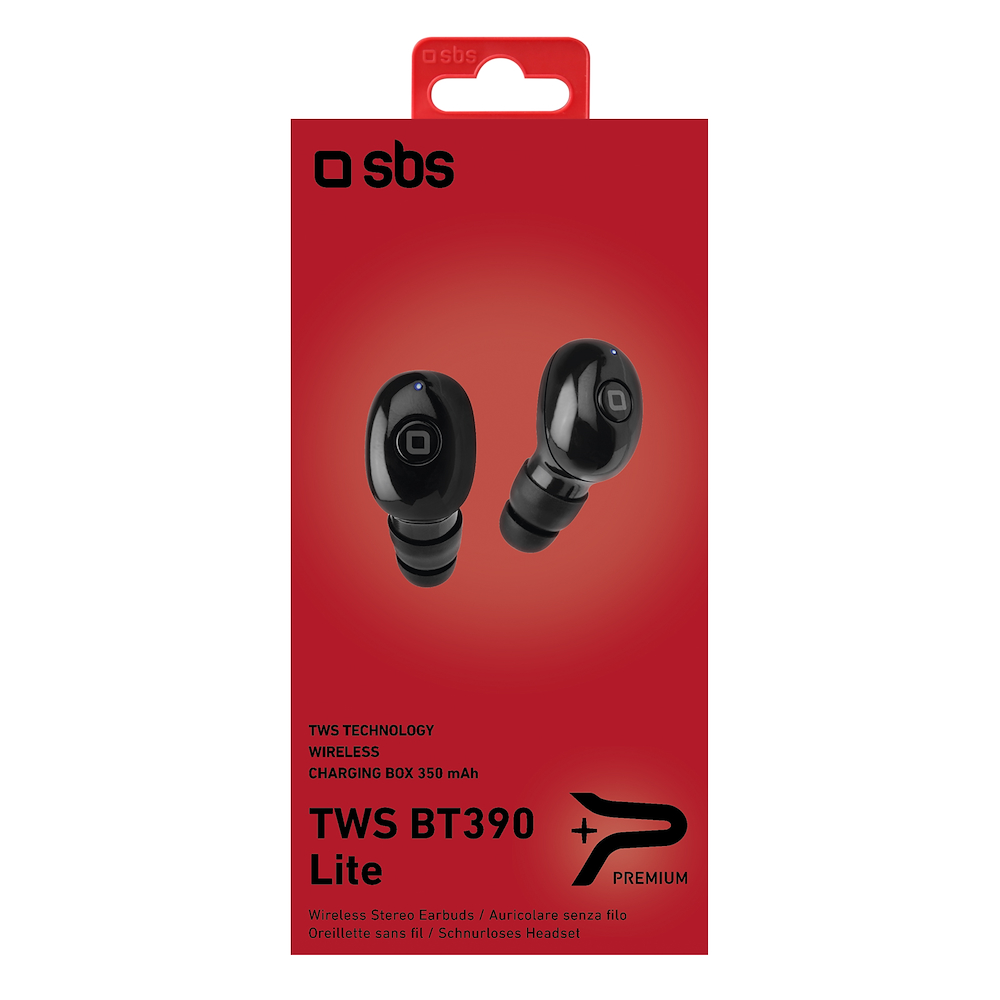 SBS TEEARBT390TWSK - TWS BT390 Lite Drahtlose Kopfhörer Schwarz