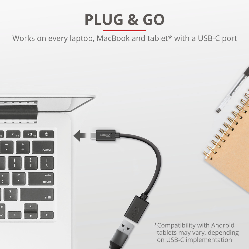TRUST 20967 - 20967 0348205 ADATTATORE USB TYPE-C A USB3.0