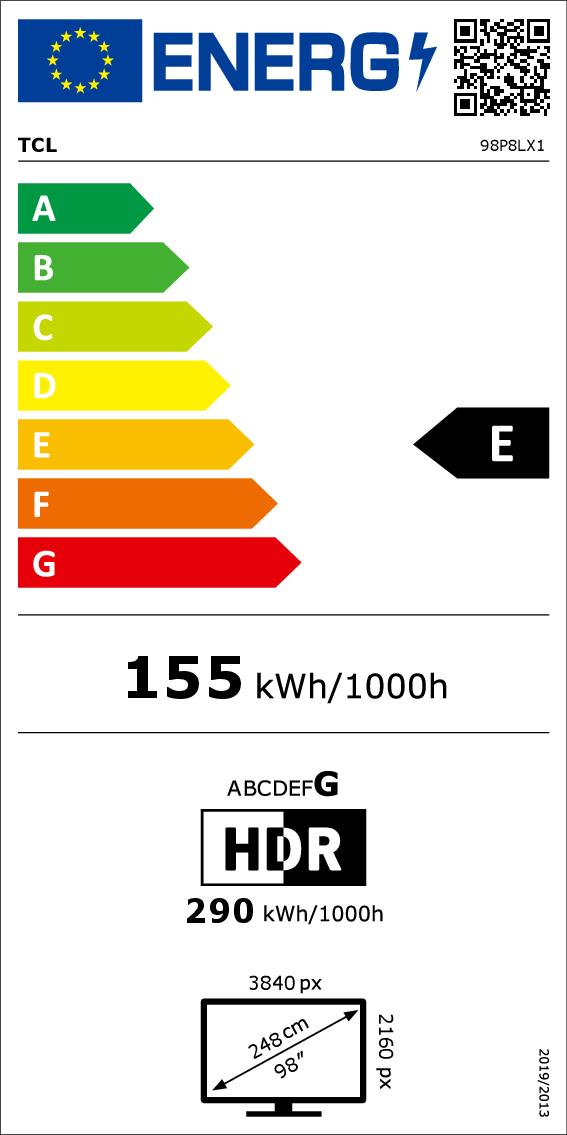TCL 98P8L - 55" QD-Mini LED TV 4K HDR