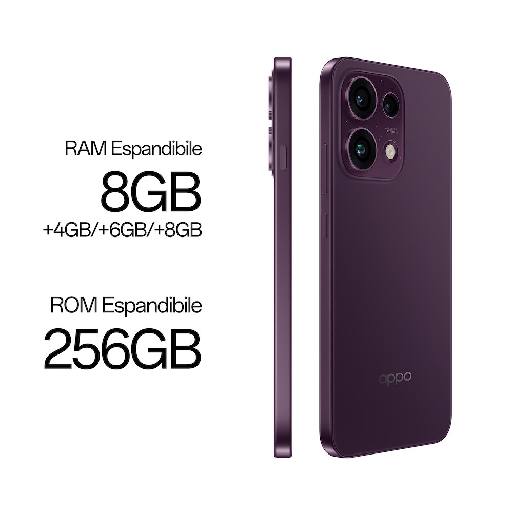 OPPO RENO16F5GPURPLEBLACK - Smartphone 5G mit Triple-Kamera