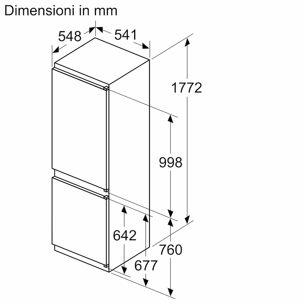 BOSCH KIN86NSE0 - Kombikühlschrank Einbau 260L No-Frost