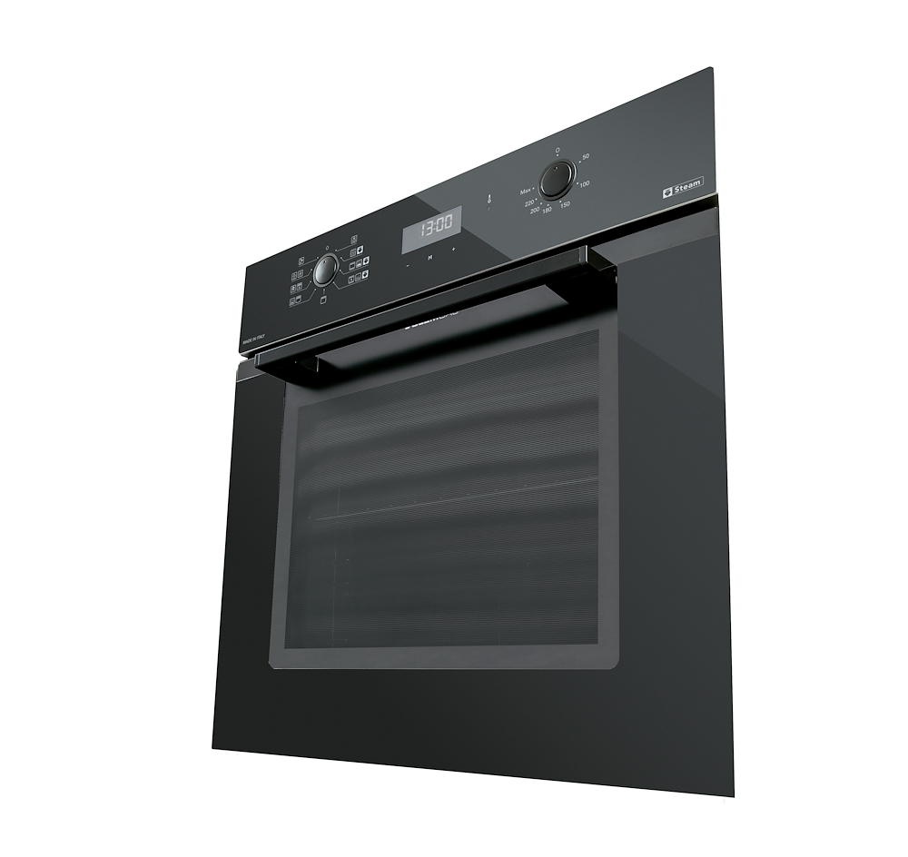 GLEM GAS GFU98BKS6V3 - Multifunktionsofen 60 cm in glänzend Schwarz