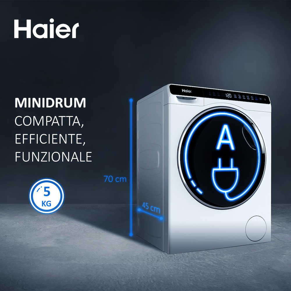 HAIER HW50BP12307 - Haier Slim Waschmaschine 5kg mit WiFi