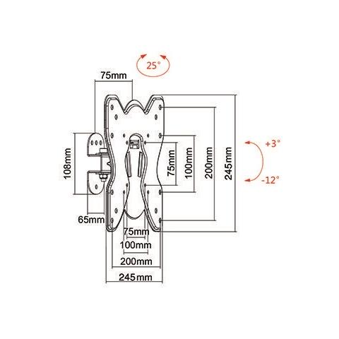 MUNARI SP301 - SP301 – Feste TV-Wandhalterung für Fernseher bis 27 Zoll (25 kg)