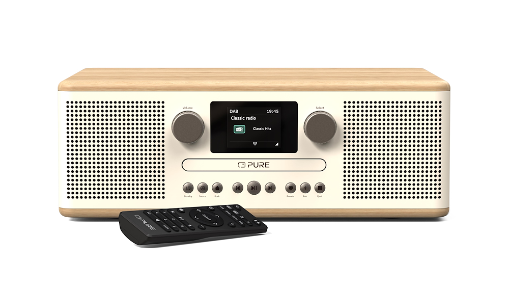 PURE 252984 - Elegante und kompakte DAB+/FM Radioanlage COTTON WHITE/OAK