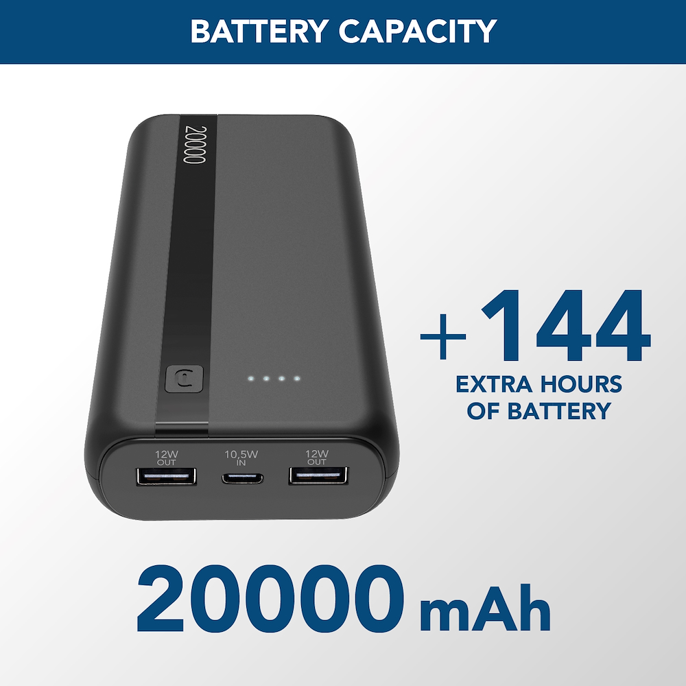 CELLULAR LINE PBENTRY20000K - Power Bank 20000mAh mit USB-C