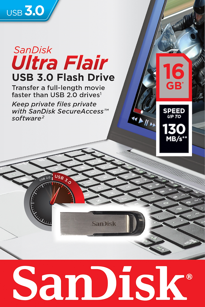 SANDISK SDCZ73016GG46 - SanDisk Ultra Flair 16GB USB-Stick
