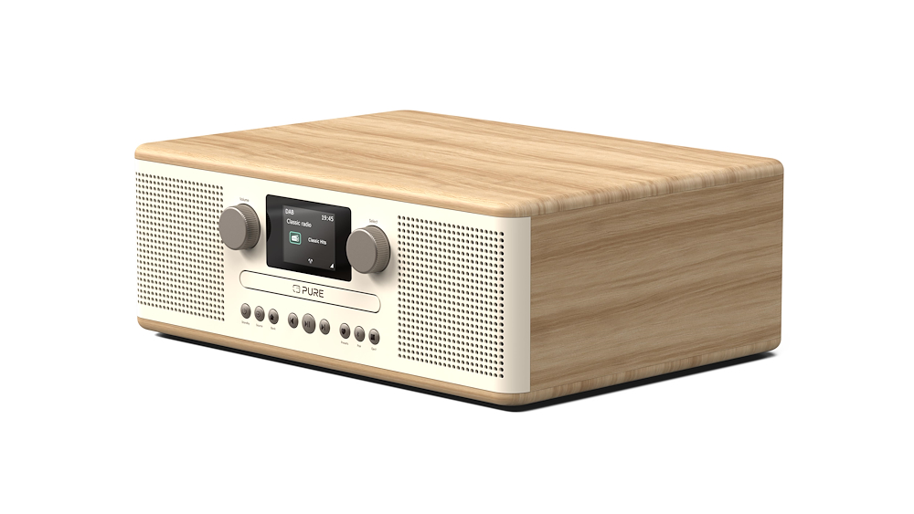 PURE 252984 - Elegante und kompakte DAB+/FM Radioanlage COTTON WHITE/OAK
