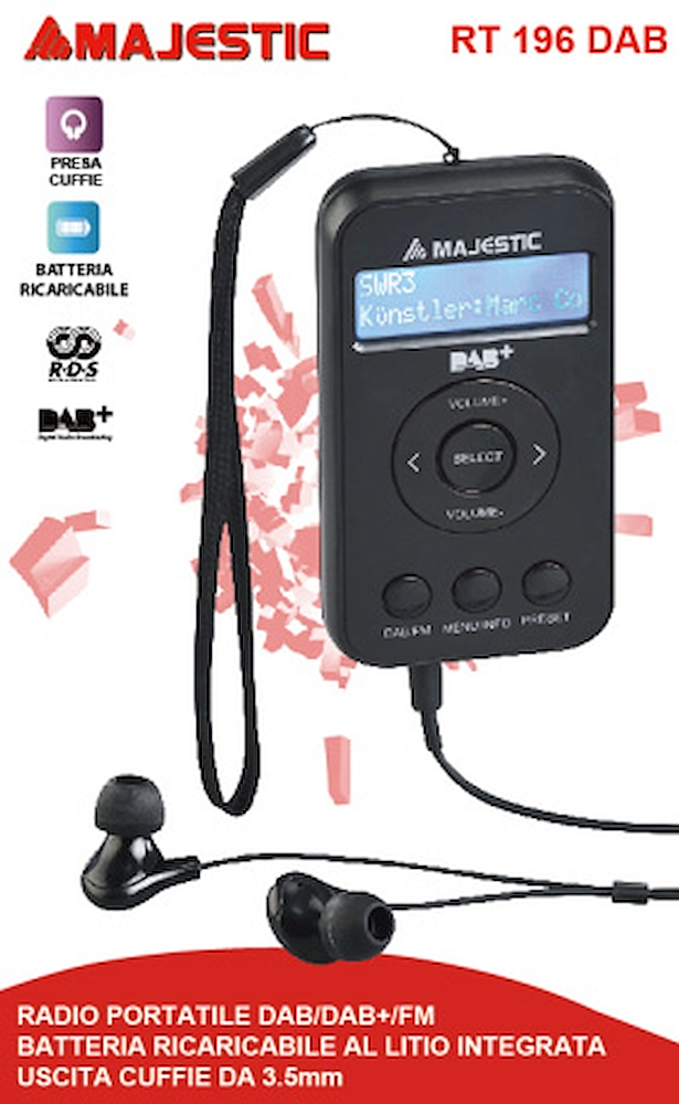MAJESTIC RT196DAB - Tragbares DAB DAB+ FM Radio