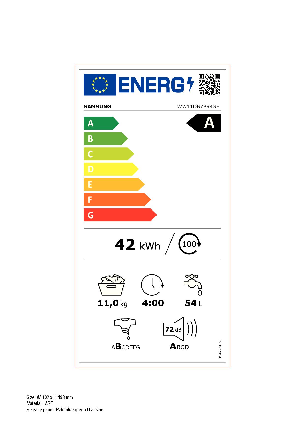 SAMSUNG WW11DB7B94GEU3 - Waschmaschine 11kg A-20% EcoDosierer