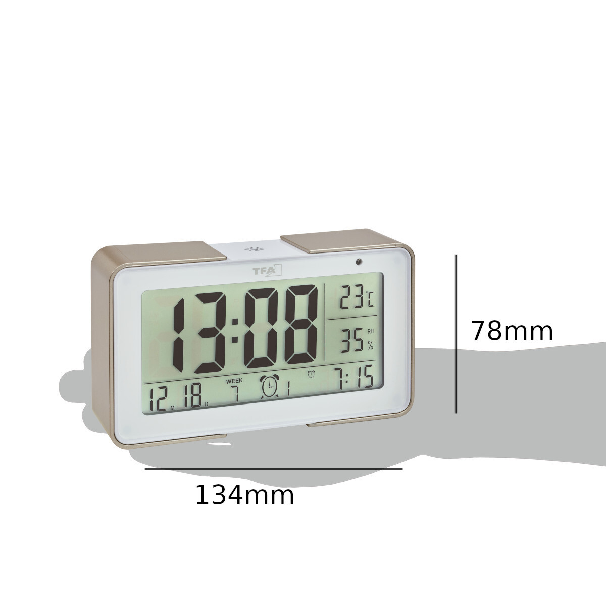 TFA 60254001 - Melody Funkwecker schwarz/silber