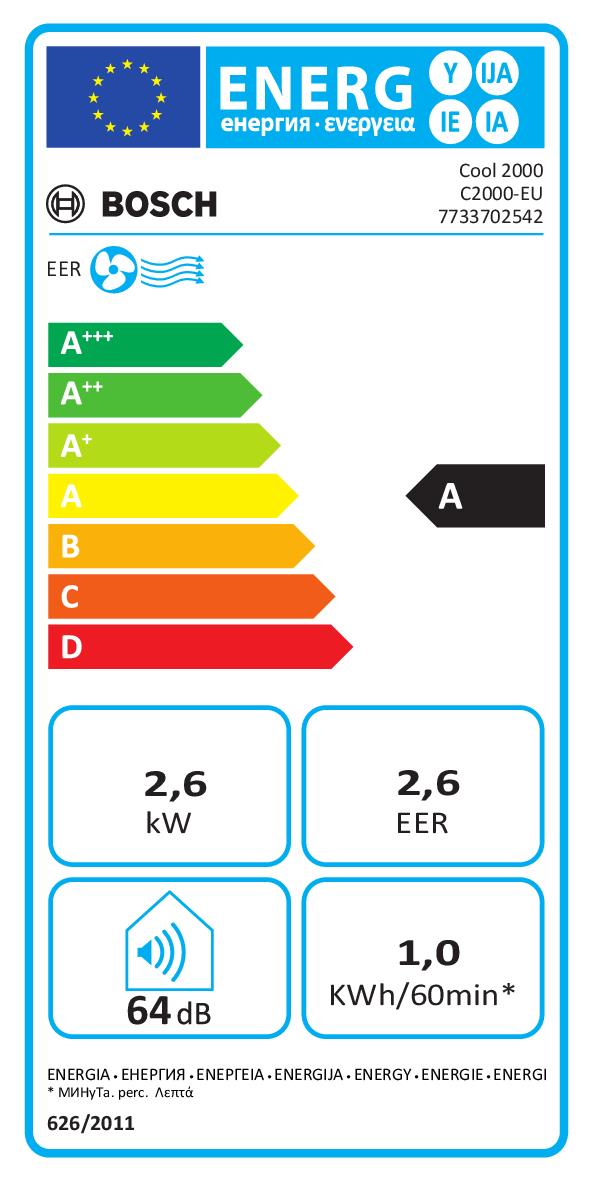 BOSCH COOL2000 - Tragbarer Klimaanlage 2.6 kW