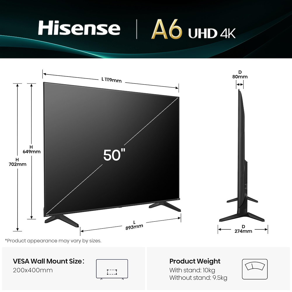 HISENSE 50A69Q - Smart TV 50" 4K