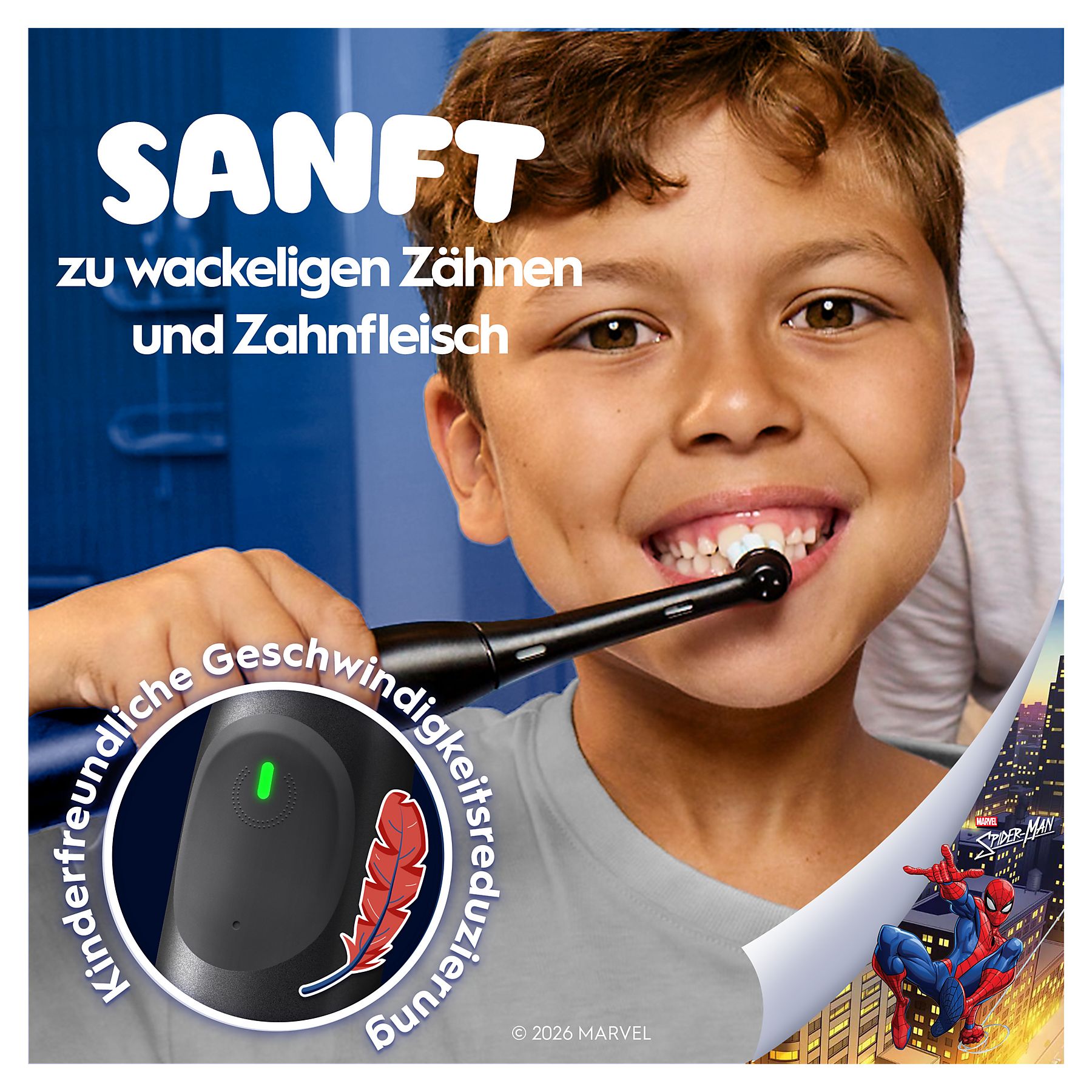 BRAUN ORAL-B IO KIDS 6+ SPIDERMAN AA45947 ELEKTRISCHE ZAHNBÜRSTE MIT REISEETUI