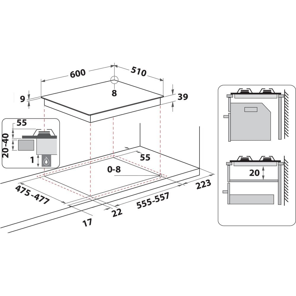 HOTPOINT-ARISTON PCNR643NTIXHA - Gasherd 60cm