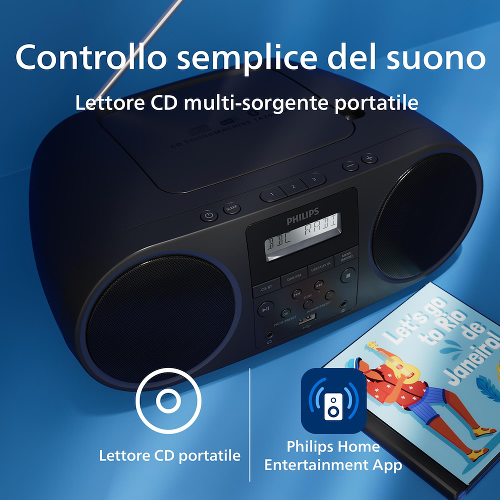 PHILIPS TAZ6000 - CD/RADIO DAB+ Schwarz
