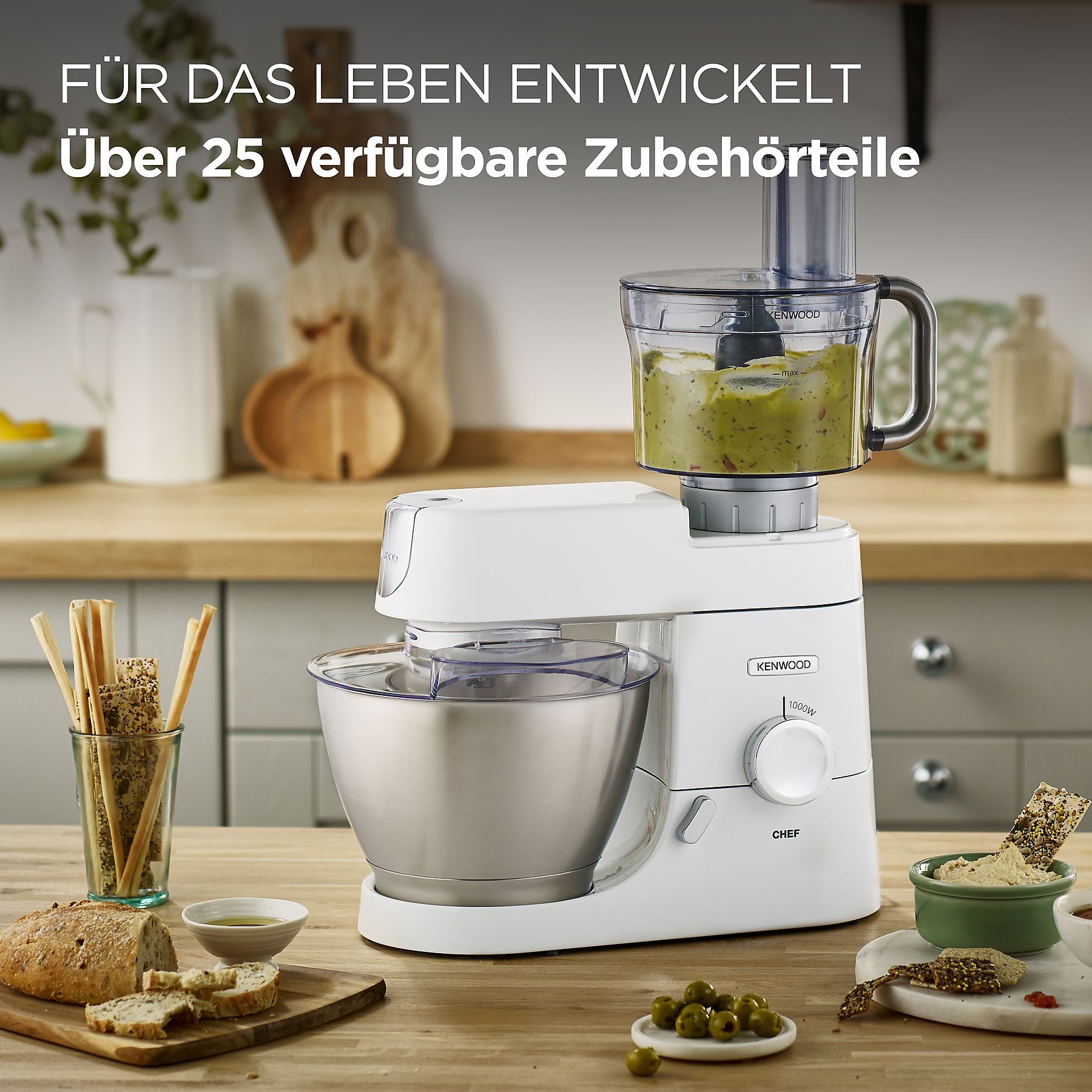 KENWOOD KVC3100W - Chef Küchenmaschine 4,6L Weiss + AT312B Zitruspresse