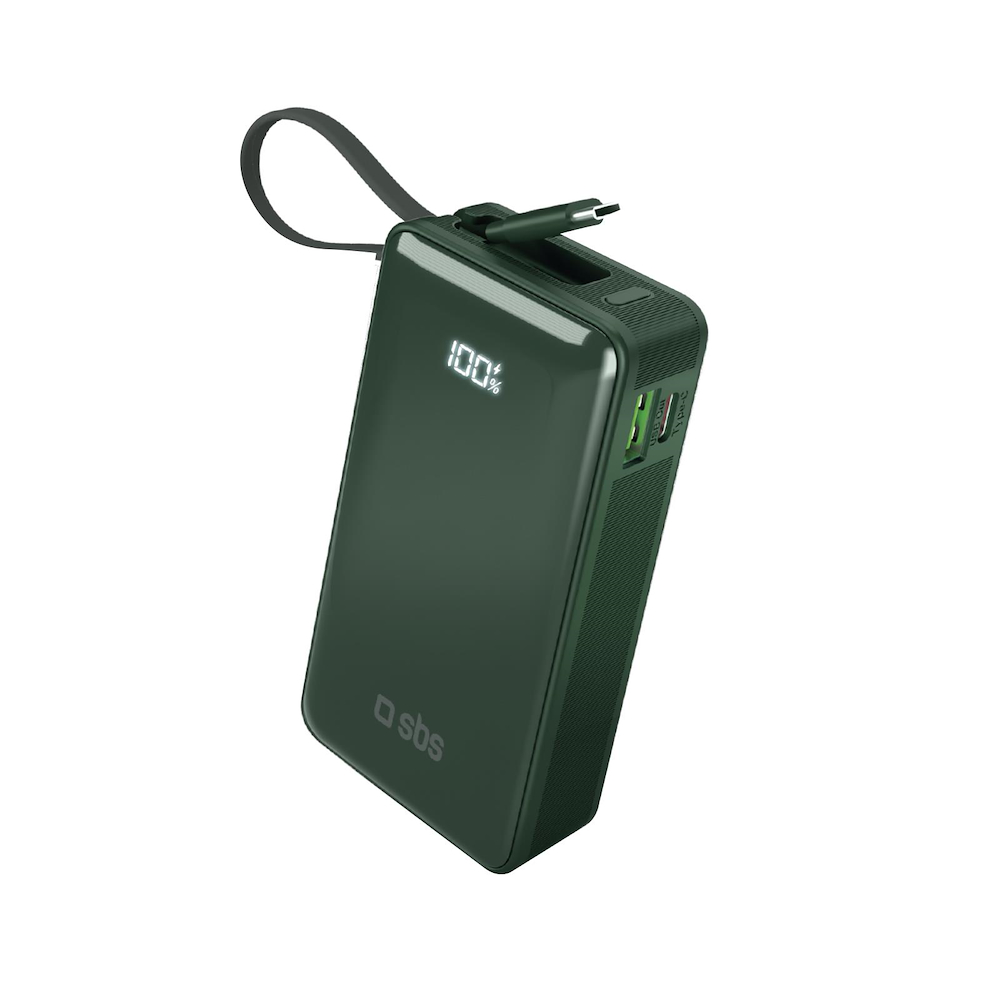 SBS TTBB10000LCDTCPD20G - Powerbank 10000mAh mit Display