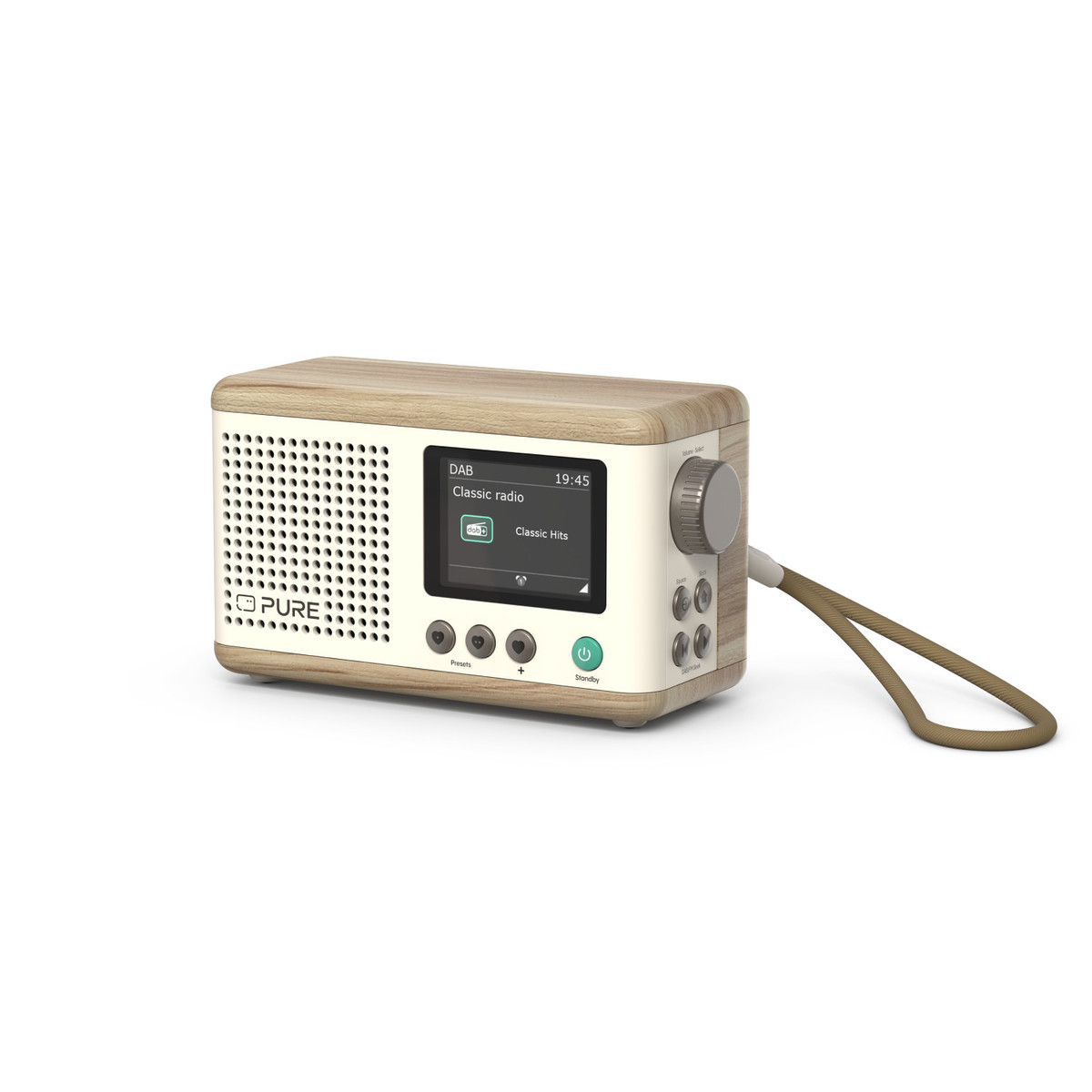PURE 253800 - Classic Mini – Tragbares Digitalradio mit DAB+, FM und Bluetooth in Cotton White​