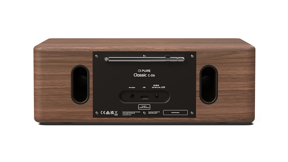 PURE 252985 - Classic C-D6 DAB+/FM CD-Player COFFEE BLACK/WALNUT