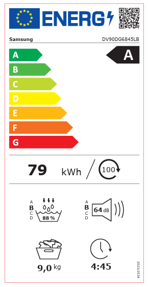 Samsung DV90DG6845LBU3 - Wärmepumpentrockner 9kg Schwarz