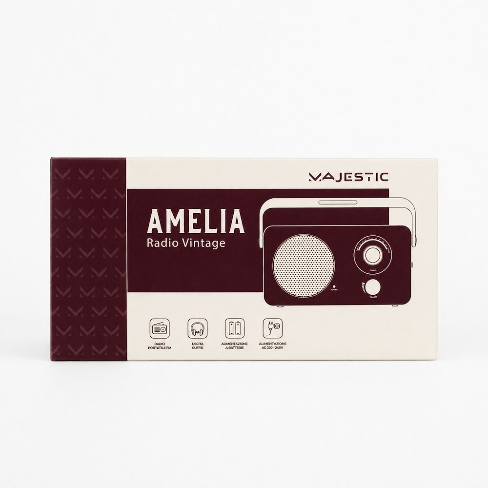 MAJESTIC AMELIABR 0756883 RADIO PORT.FM DOPPIO SISTEMA DI ALIMENTAZ. MARRONE