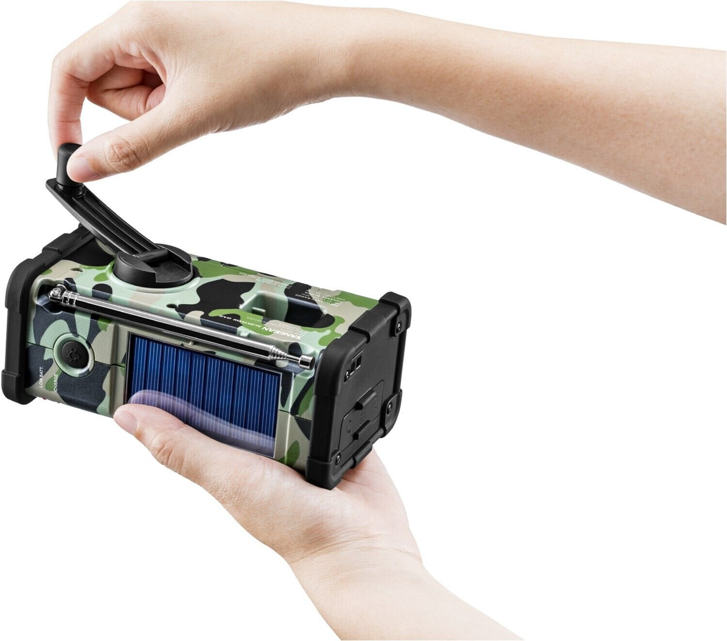 SANGEAN MMR88DAB - MMR-88DAB Camouflage – Tragbares DAB+/FM-Radio mit Solar- und Handkurbelbetrieb