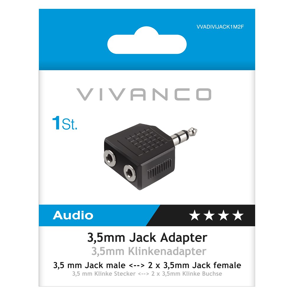 VIVANCO VVADIVIJACK1M2F - Audio Jack Adapter 3.5MM
