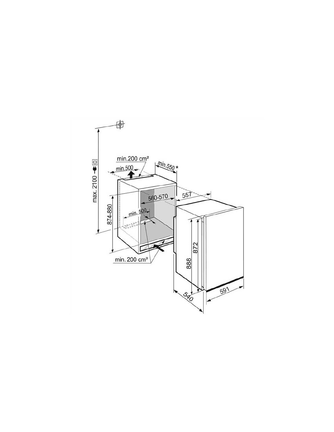 LIEBHERR DRE3901 - Liebherr DRe 3901 Pure Einbau-Kühlschrank