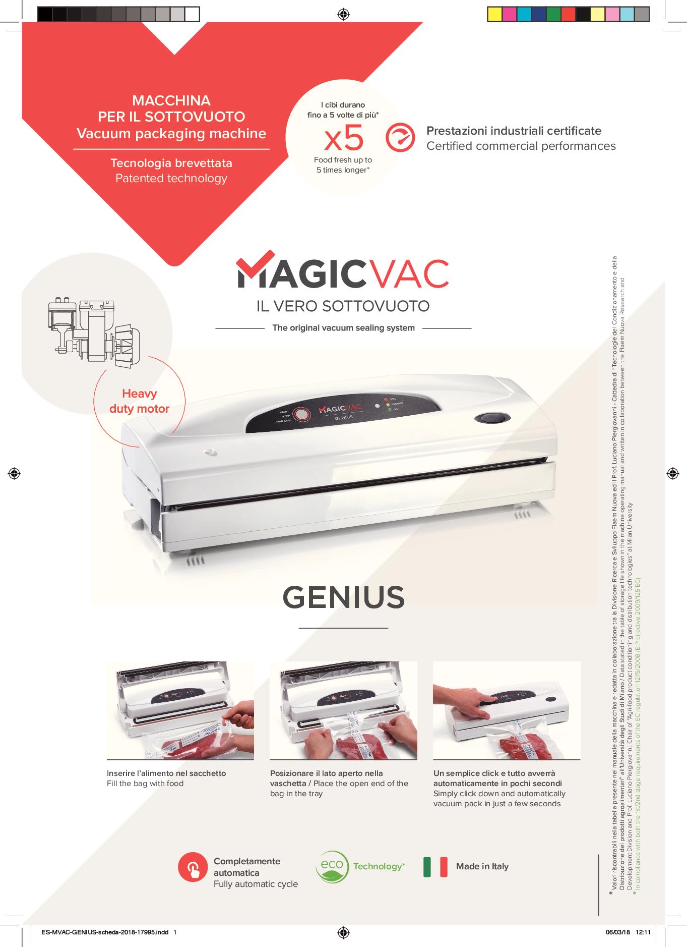 MAGIC VAC V402PK2 - Genius Vakuumiermaschine für Lebensmittel