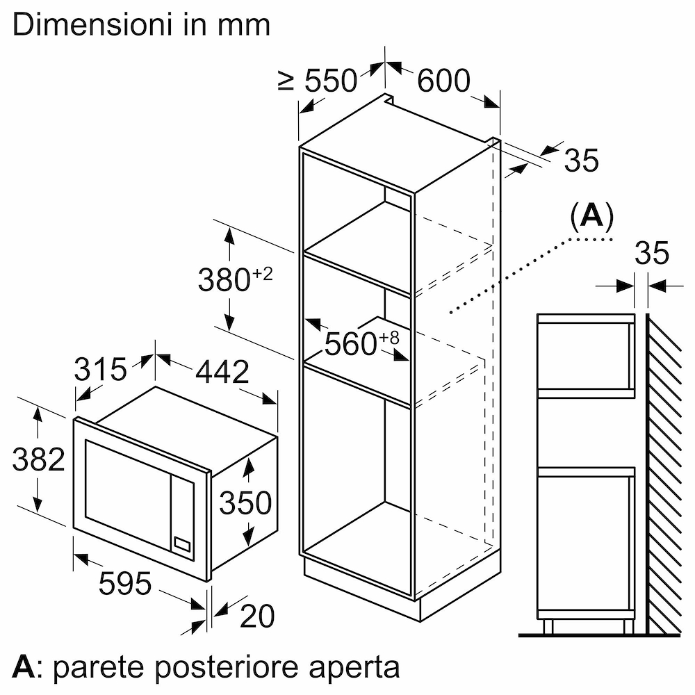 BOSCH BEL623MS3 - Einbau-Mikrowelle 800W 38cm