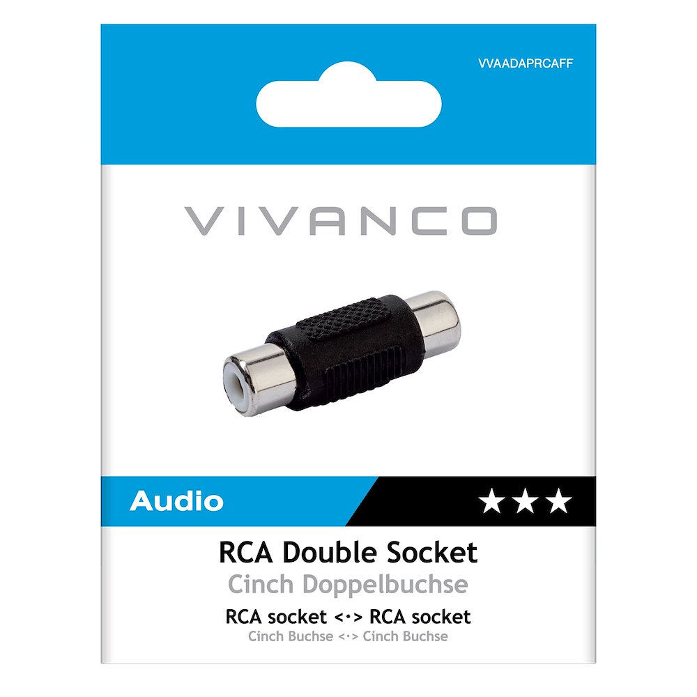 VIVANCO VVAADAPRCAFF - RCA Adapter Schwarz