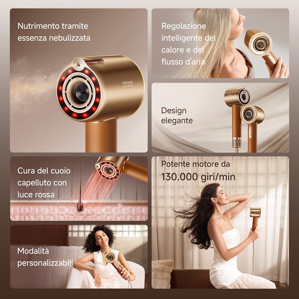 DREAME DREMIRACLEPRO - Haartrockner 1600W Gold