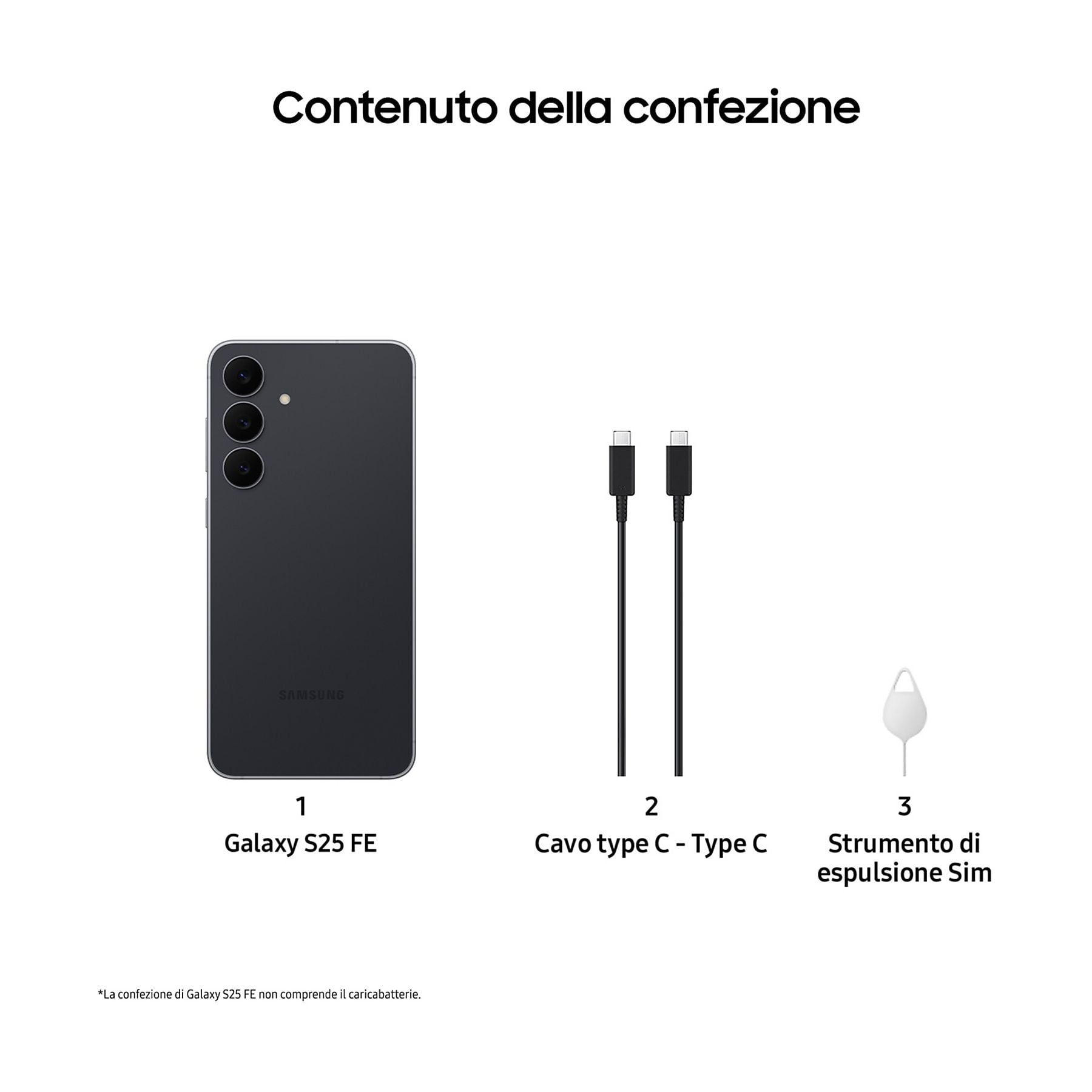 Wind Tre GALAXYS25FE5G256GBW3BLACK - Samsung Galaxy S25 FE Smartphone