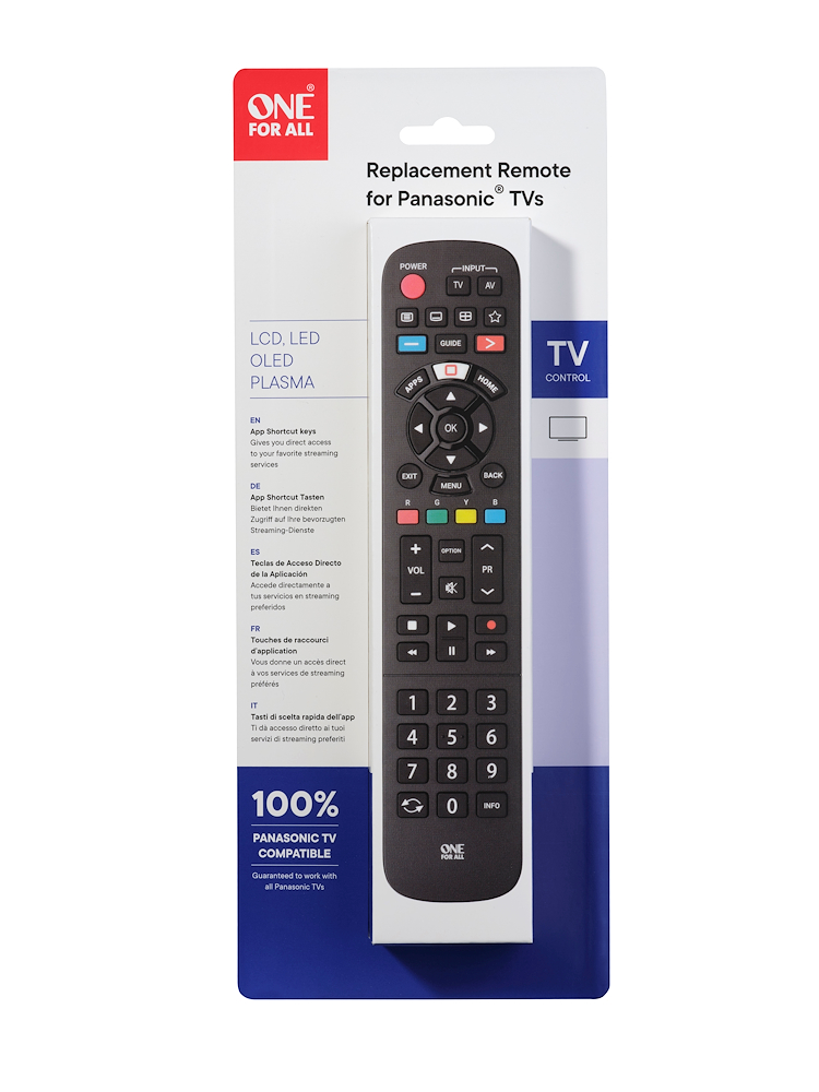 ONE FOR ALL URC4914 - Ersatzfernbedienung für Panasonic TV