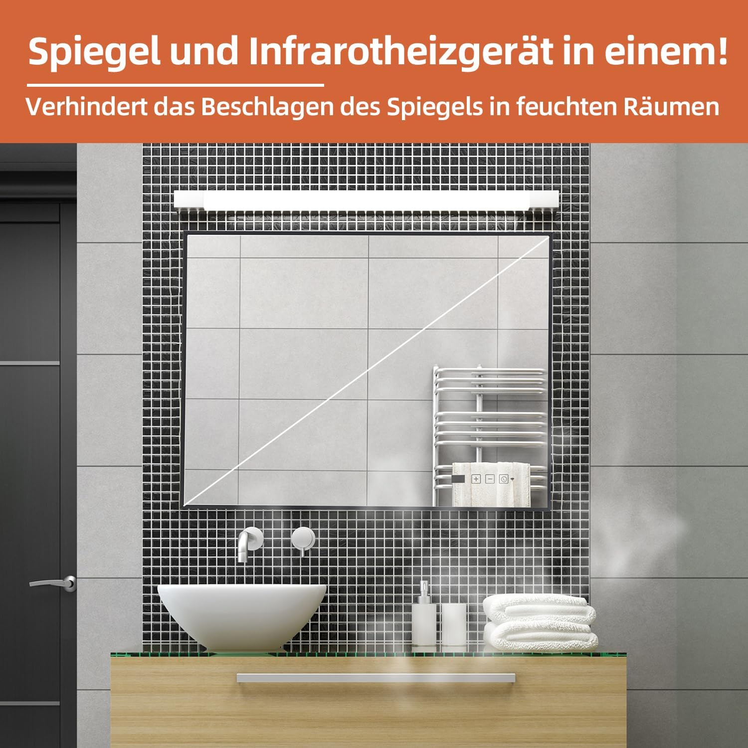 SHX Infrarot-Spiegelheizung mit WiFi 600W