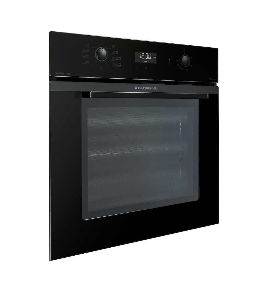GLEM GAS GFU98BKS6V3 - Multifunktionsofen 60 cm in glänzend Schwarz