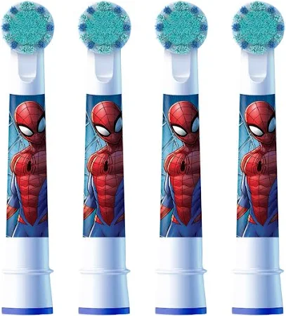 ORAL-B AA39988 - BRAUN Oral-B Spiderman 4er Pack Ersatz-Aufsteckbürsten für Kinder