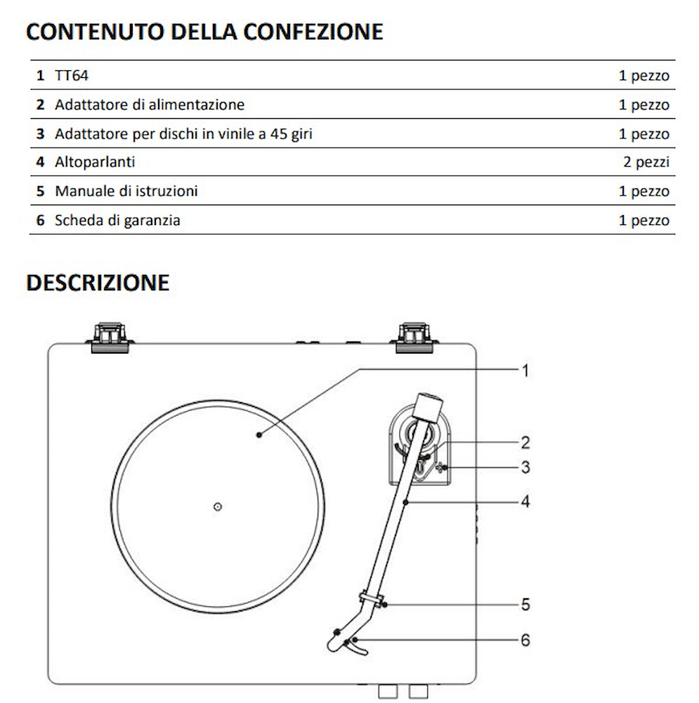 MAJESTIC TT64BK - Plattenspieler 33/45 U/min