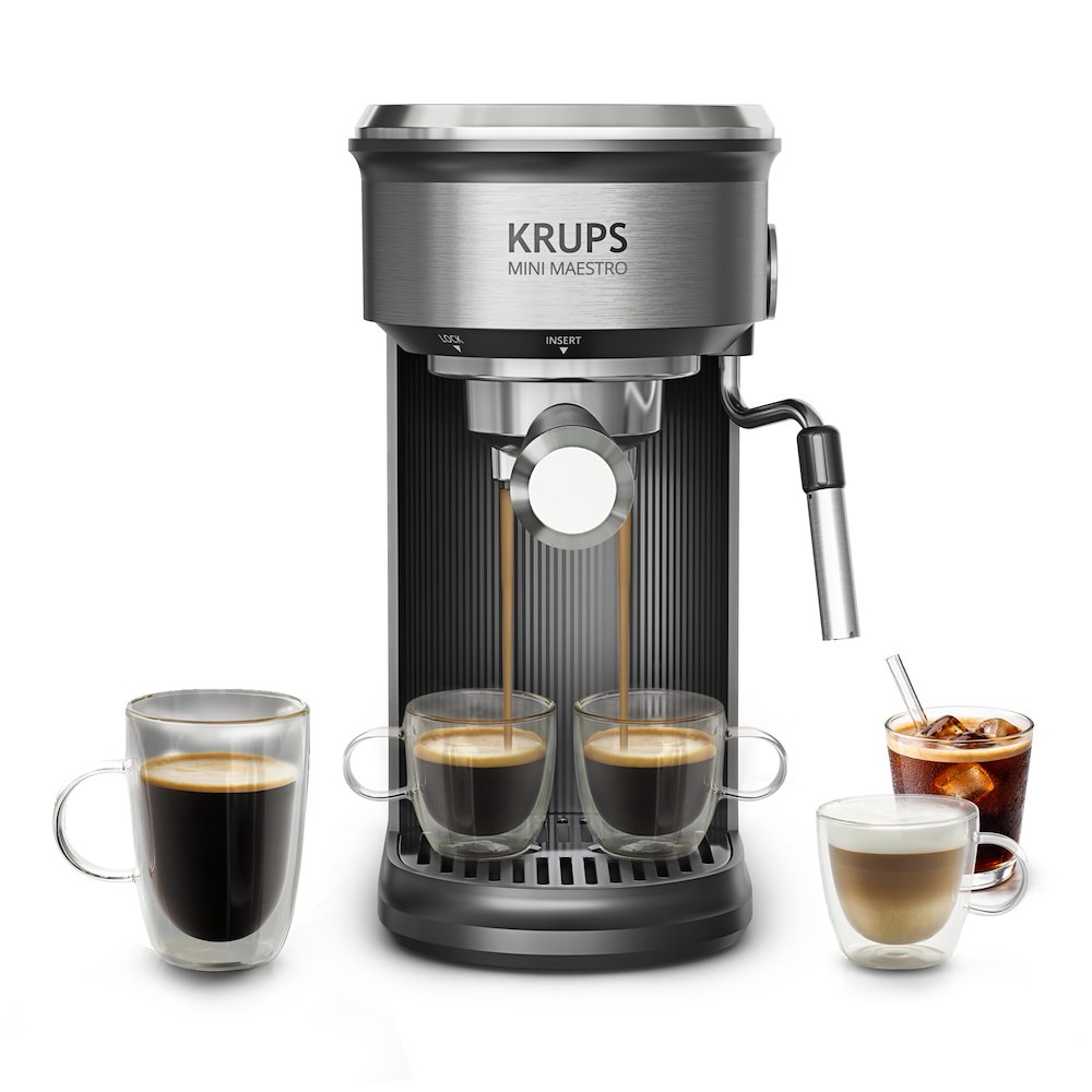 KRUPS XP350D 0769859 M.CAFFE' ESPRESSO 0.6LT 20BAR MINIMAESTRO NER/INOX