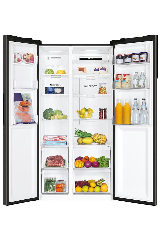 HAIER HSR3918ENPB - Side-By-Side Kühlschrank Schwarz 528L