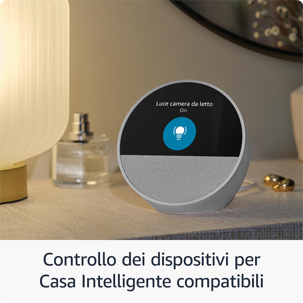 ECHO ECHOSPOT2024WHITE - Amazon Echo Spot 2024 Smart-Wecker mit Alexa