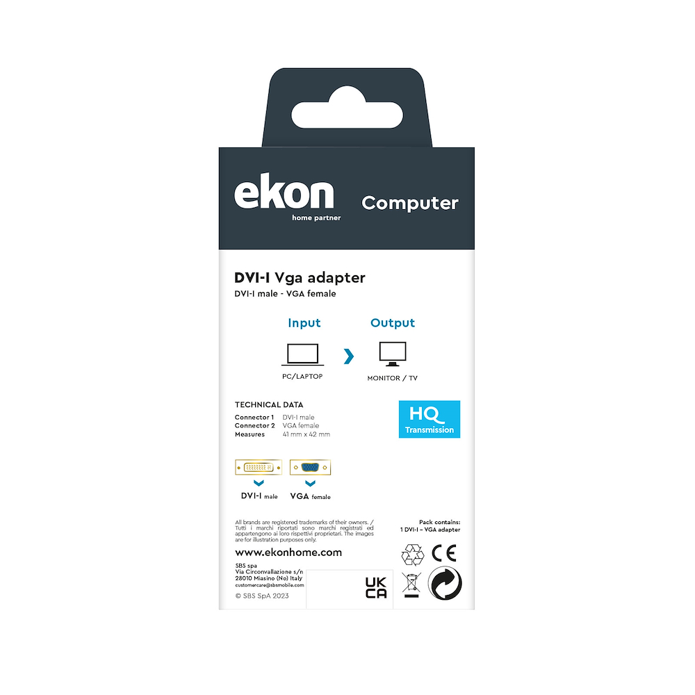 EKON ECITADVGADVIK - DVI-I zu VGA Adapter