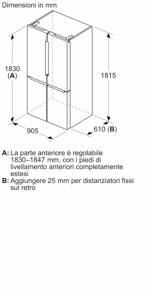 BOSCH KFN96VPEA - Multi-Tür Kühlschrank 4 Türen 605 LT