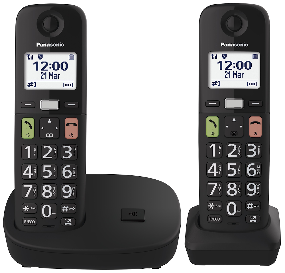 PANASONIC KXTGU112EXB - Kabeloses Duo-Telefon mit 1.8" Display