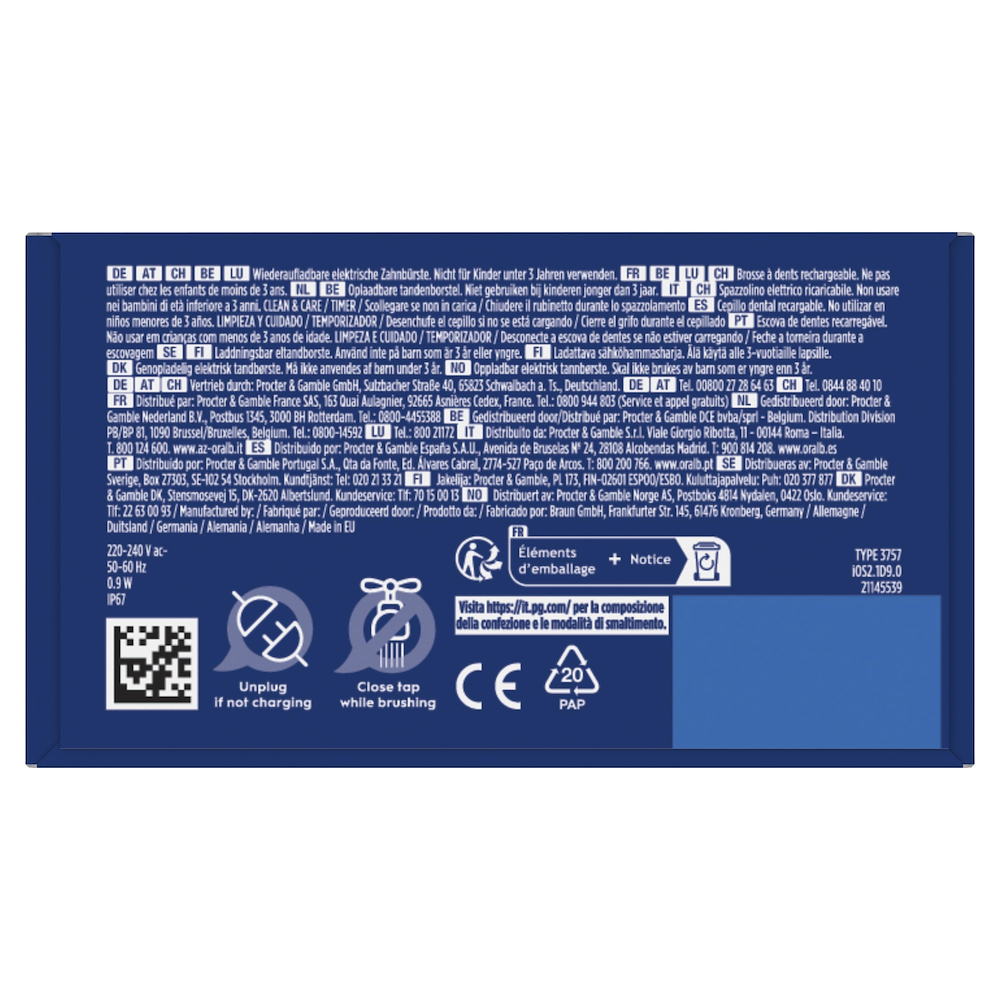 ORAL-B IO2CLEANANDCAREBLACK - Oral-B iO 2 Elektrische Zahnbürste Schwarz